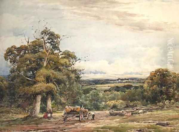 Mending the Cart in an expansive wooded Landscape - view 1