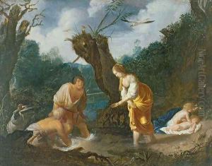 Latona transforming the peasants into frogs by Johann Hulsman