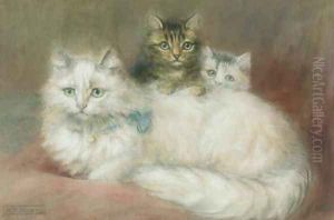 A Persian Cat and her kittens by Maud D. Heaps