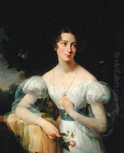 Portrait of Hortense Ballu future Madame Alphonse Jacob Desmalter by Antoinette Cecile Hortense Lescot Haudebourt