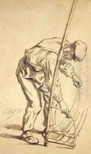 Reaper Sharpening his Scythe by Pierre Edmond Alexandre Hedouin