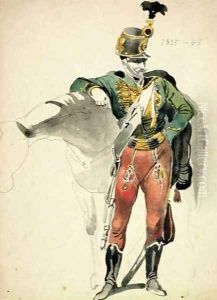 A Hussar of the 9th Regiment Light Cavalry dress by Johan Baptiste Heinefetter