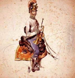 A Trooper of the 5th Dragoon Regiment Prince Eugene of Savoy by Johan Baptiste Heinefetter