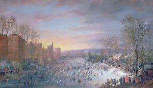 Ice Skating on the Stadtgraben in Brussels