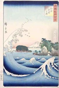 The Wave from the series 100 Views of the Provinces by Utagawa or Ando Hiroshige