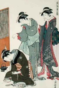 Dozing Tea Seller by Utagawa or Ando Hiroshige