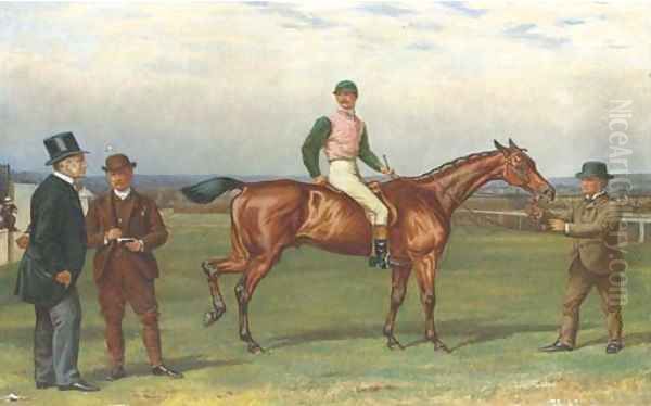 Old Joe, with jockey up, on a course steeplechasing - view 1