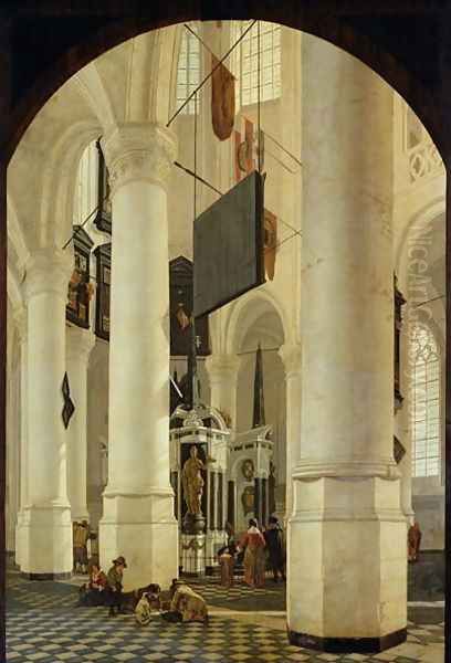 Interior of the Nieuwe Kerk in Delft with the Tomb of William the Silent - view 1