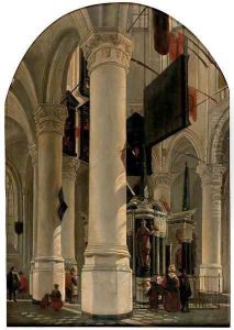 The interior of the New Church with the Tomb of Willem the Silent, Delft