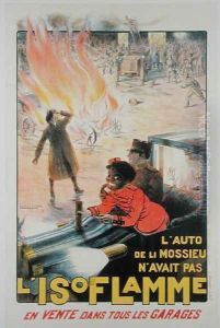 Poster advertising the Isoflamme Extinguisher by Louis Houpin