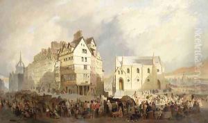 View of the Lawn Market Edinburgh by William Gavin Herdman