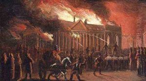 The Burning of Liverpool Town Hall by William Gavin Herdman