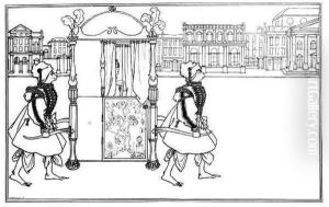 Sedan Chair on the Road frontispiece from Juvenal in The Yellow Book Volume IV