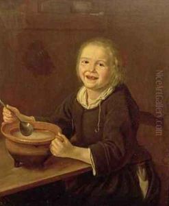 Boy eating Porridge by Reynier Fransz Hals