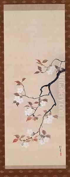 Hanging Scroll Depicting Cherry Blossoms - view 1