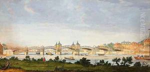 Perspective View of Hampton Court Bridge Crossing the River Thames