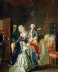 Farewell to Louis XVI by his Family in the Temple by Jean-Jacques Hauer