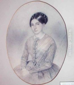 Posthumous portrait of Leopoldine Hugo 1824-43 by Adele Julie Hugo