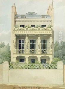 View of the Back Front of Henry Phillip Hopes house towards Hyde Park in Seymour Place by Thomas and Hope, Henry P. Hope