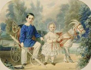 Grand Duke Alexander and Grand Duke Alexey as Children by Vladimir Ivanovich Hau