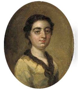 Portrait of a young lady, small bust-length, in a yellow dress