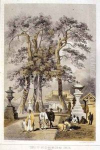 Temple of Hat Chi Man Ya Chu Ro Simoda from Narrative of the Expedition of an American Squadron to the China Seas and Japan by Wilhelm Heine