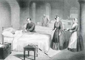 Miss Nightingale in the Hospital at Scutari by Hind, Robert Neal