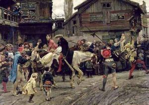 Peder Sunnanvaders and Master Knuts Ignominious Entry Into Stockholm in 1526 by Carl Gustaf Hellqvist
