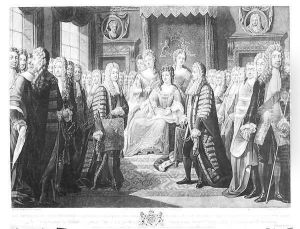 The Articles of the Union Presented by the Commissioners to Queen Anne by Huck, Johann Gerhard
