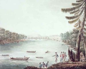 A View of Ticonderoga from a point on the north side of Lake Champlain by James II Hunter