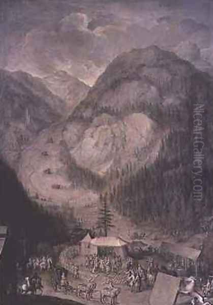 Charles VI Holy Roman Emperor inspecting the kill of chamois deer in Eisenerz - view 1