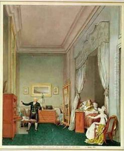 The Empresss Bedroom with the Duchesse de Montebello and Jean Nicolas Corvisart 1755-1821 by Marie-Louise de Hapsburg-Lorraine