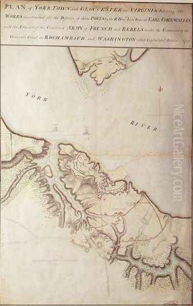 British map of the Siege of Yorktown - view 1