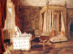 Interior of a Bedroom at Knole Kent by W.S.P. Henderson