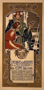 Reproduction of a Poster Advertising the International Exhibition of Electricity by Adolf Hohenstein