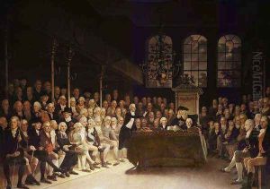 William Pitt addressing the House of Commons on the French Declaration of Wars 1793 by Anton Hickel