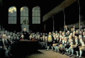 Charles James Fox 1749-1806 Addressing the House of Commons during the Pitt Ministry by Anton Hickel