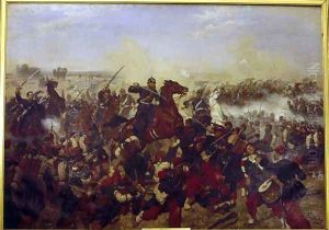 The Battle of Mars de la Tour on the 16th August 1870 by Emil Huenten