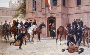 Crown Prince Ludwig IV of Hesse Darmstadt bidding Cornelius Heyl farewell by Emil Huenten