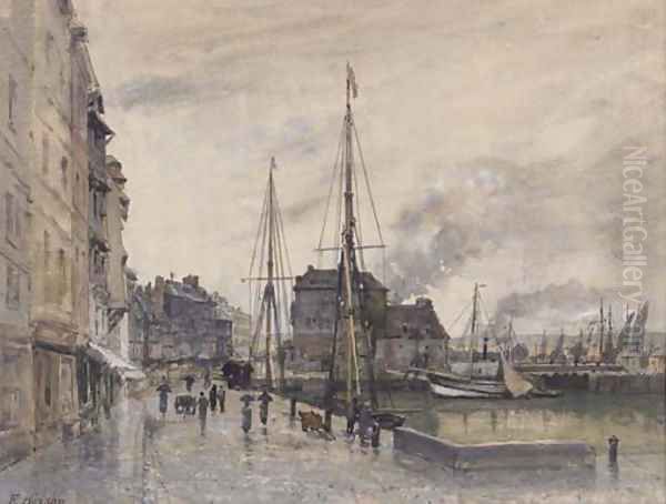 On the Seine at dusk, Notre Dame; and Two views of French ports (one illustrated) - view 1