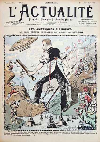 Caricature on the Construction of the Panama Canal and the Media Coverage surrounding it cover of LActualite magazine - view 1