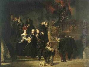 The Fire at The Royal Palace in Stockholm on May 7th 1697 by Johan Fredrik Hockert