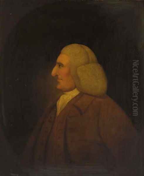 Portrait of a gentleman, half-length, in a brown coat and waistcoat, feigned oval - view 1