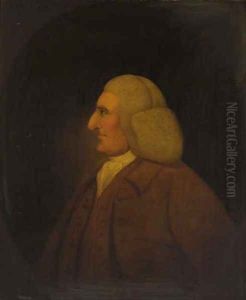 Portrait of a gentleman, half-length, in a brown coat and waistcoat, feigned oval by William Hoare Of Bath