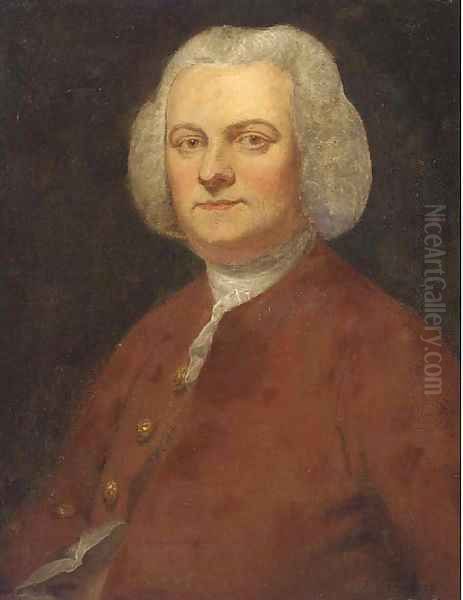 Portrait of a gentleman, quarter-length, in a brown coat and white stock - view 1