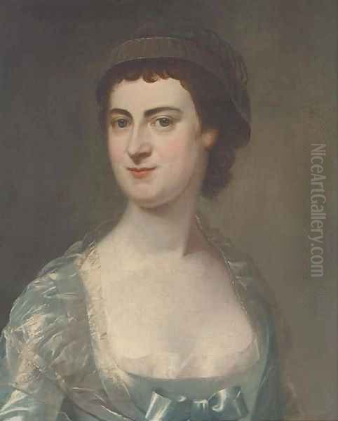 Portrait of Mrs Mary Knowles (1733-1807), bust-length, in a blue dress - view 1