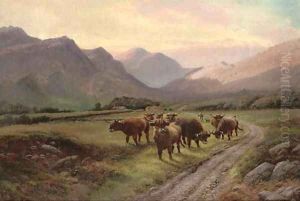 The Crofter's herd, Glen Nevis by Henry R. Hall