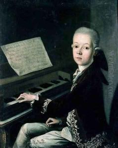 Portrait of Carl Graf Firmian at the piano formerly thought to be Wolfgang Amadeus Mozart 1756-91