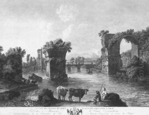 Ruins of the Augustan Bridge at Narni by Georg Abraham Hackert