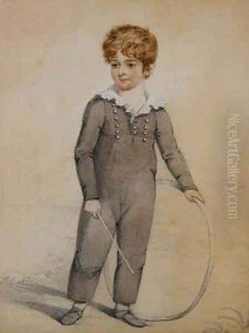 Boy with hoop by Thomas Heaphy